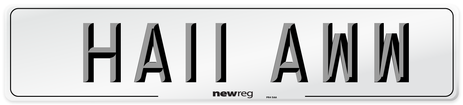 HA11 AWW Number Plate from New Reg